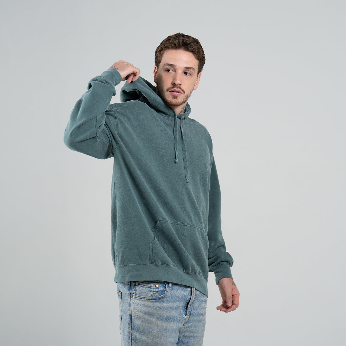 Hoodie Comfort Azul Aguamarina Oscuro