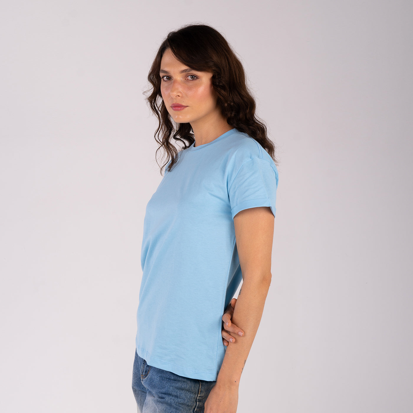 Camiseta Clásica Primavera Azul Claro