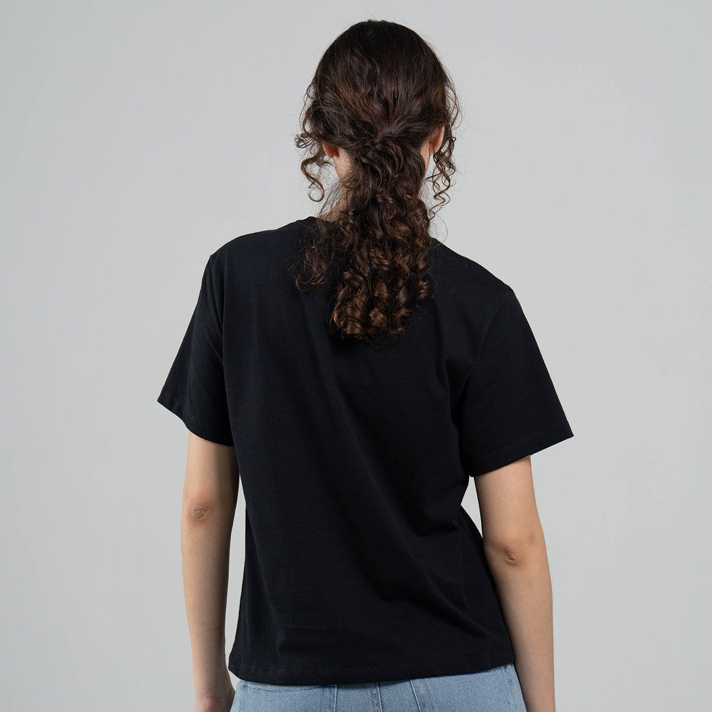 Camiseta Básica Negra Adulto Mujer