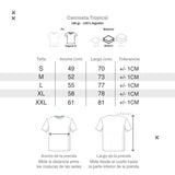 Camiseta Regular Tropical Gris Oscuro